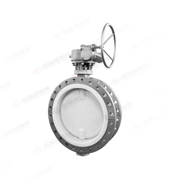 蝸輪傳動不銹鋼法蘭式全襯里蝶閥